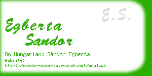 egberta sandor business card